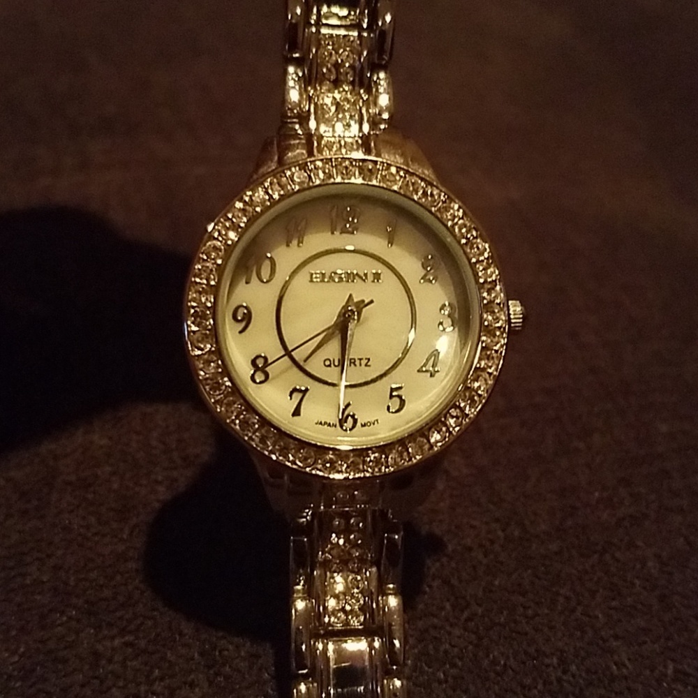 COPY - Elgin II silver rhinestone watch